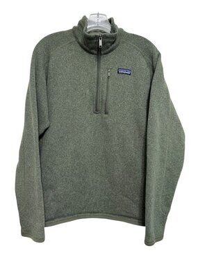 Patagonia Mens Better Sweater 1/4 Zip Fleece Jacket Green Medium